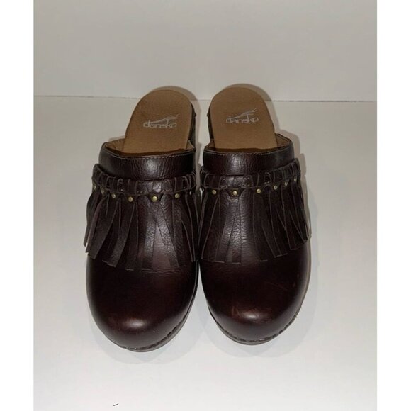 Dansko Deni Mule Clog Fringe Studded Women's Size 41 - Picture 2 of 11